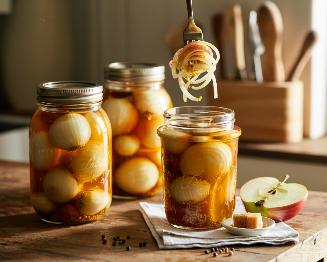 Apple Cider Onion Pickles – A Sweet &amp; Tangy Fall Staple