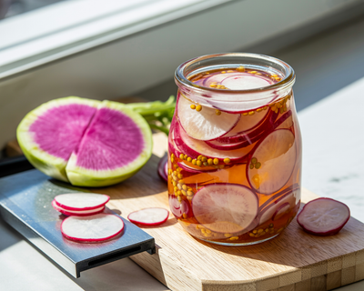 Quick-Pickled Rainbow Radishes 🌈