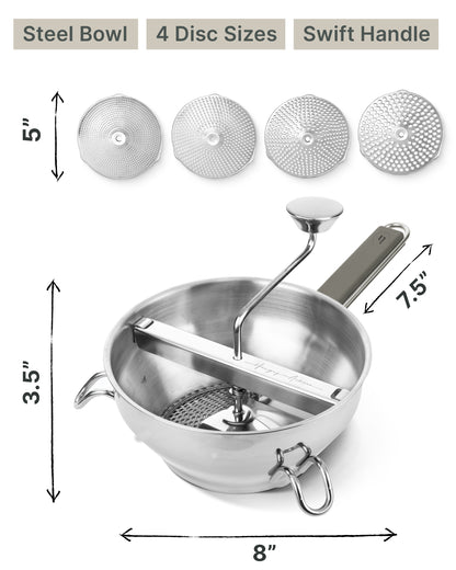 Premium 4-Disc Food Mill — Restaurant-Quality Results