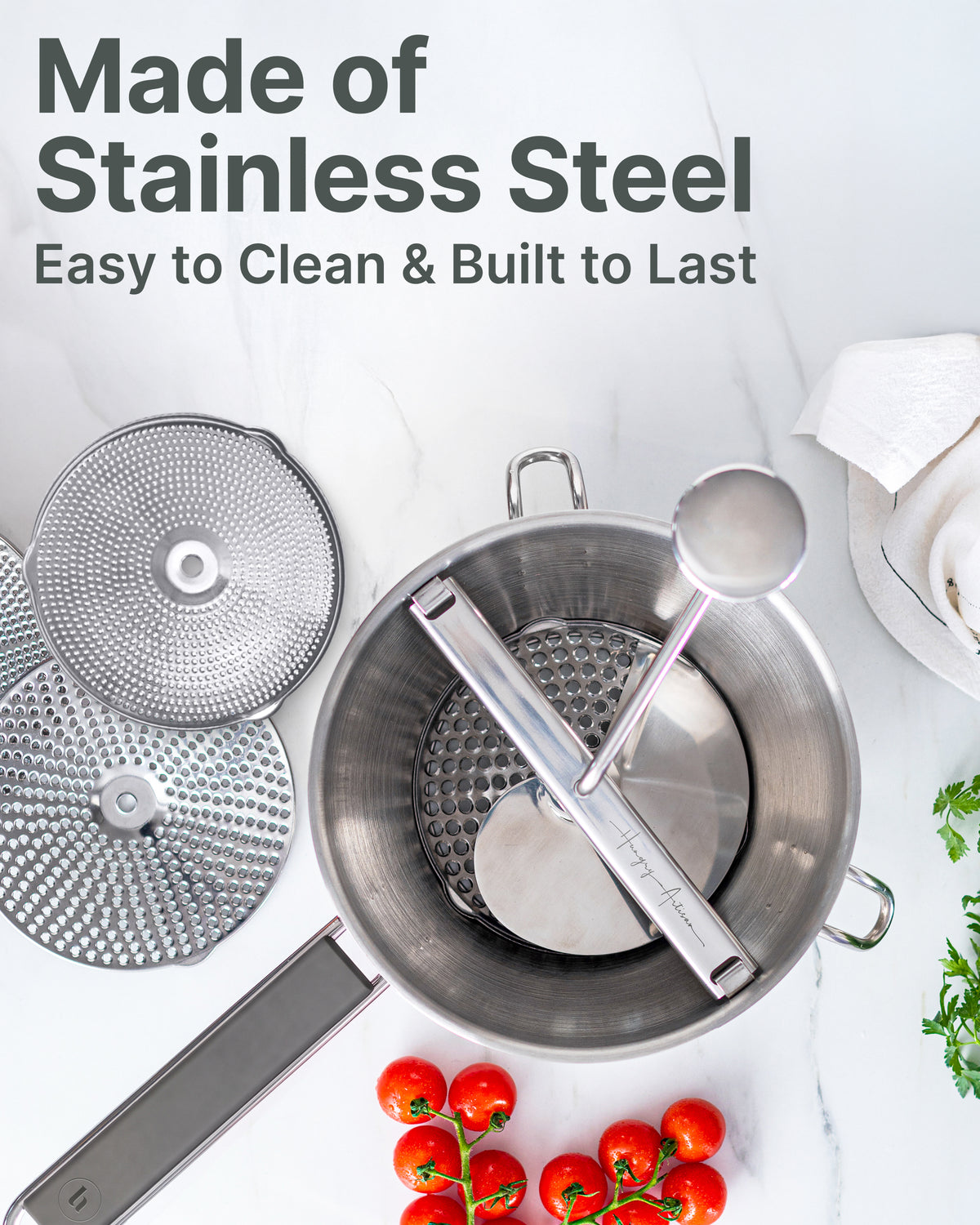 Premium 4-Disc Food Mill — Restaurant-Quality Results