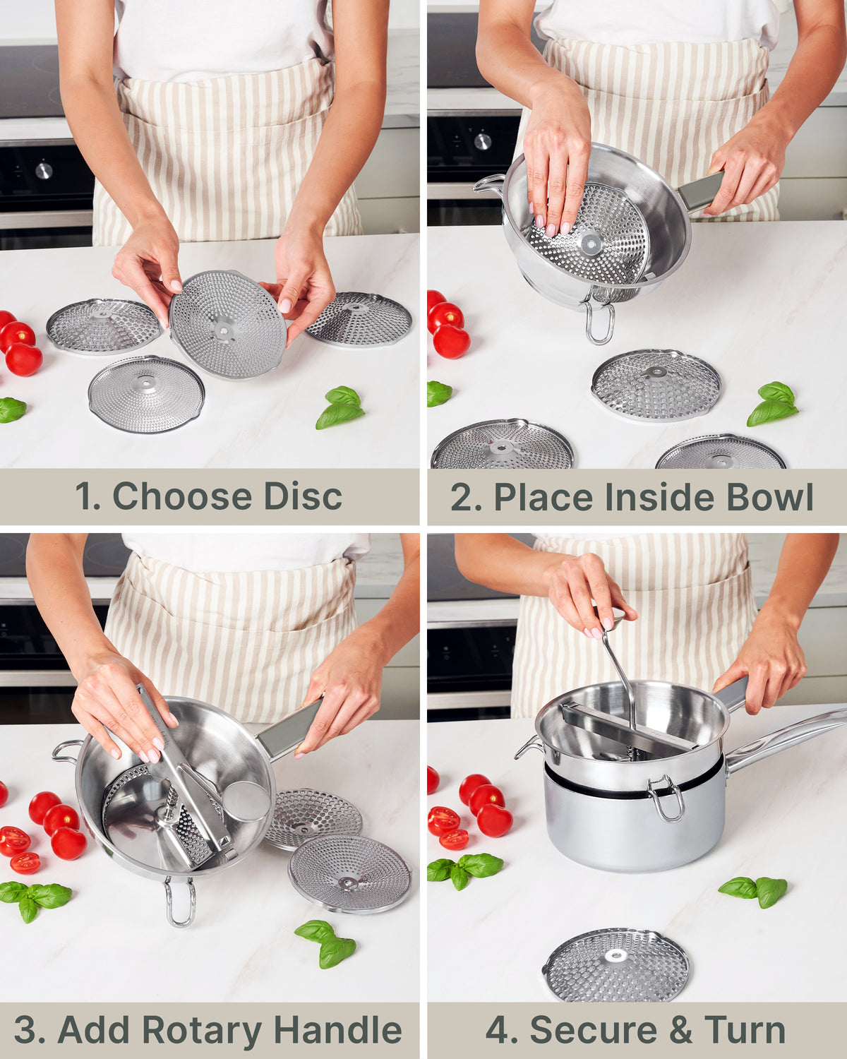 Premium 4-Disc Food Mill — Restaurant-Quality Results