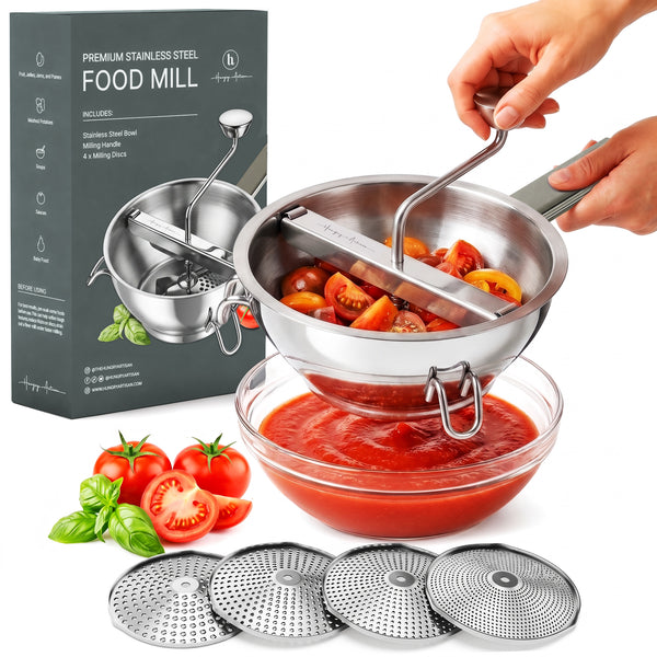 Premium 4-Disc Food Mill — Restaurant-Quality Results