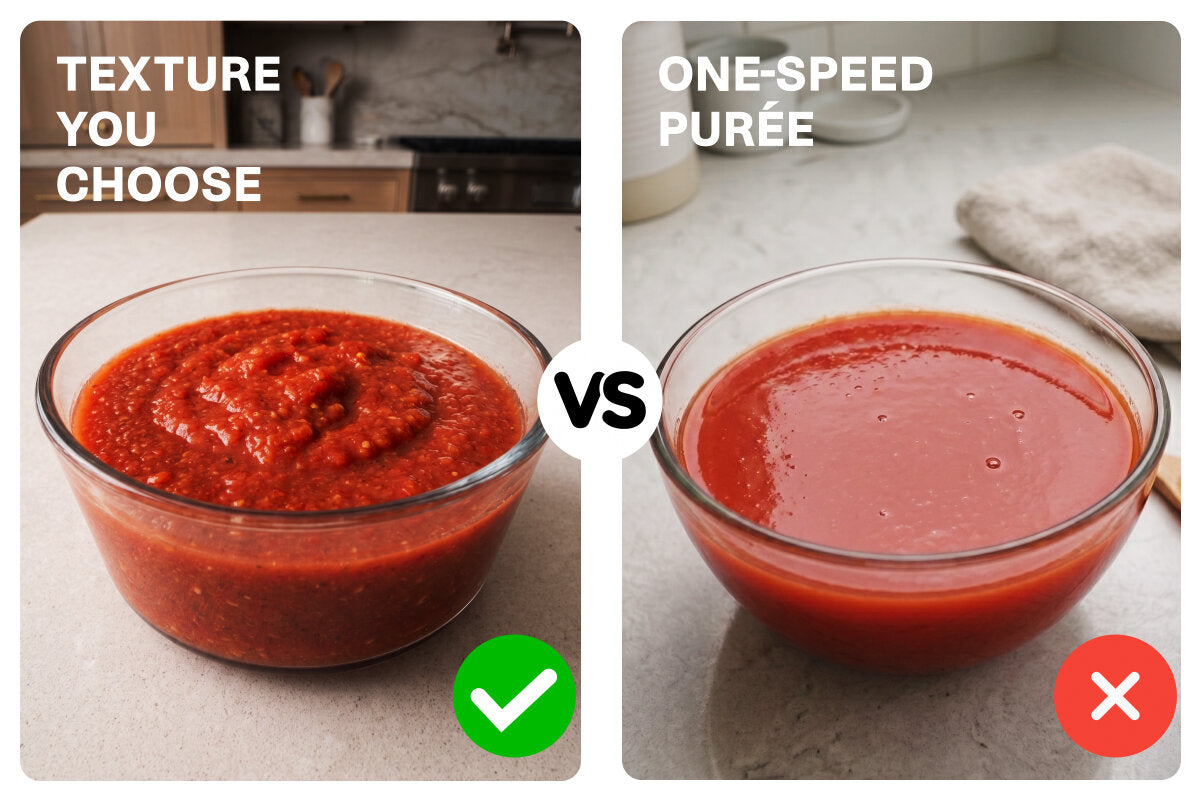 Texture you choose vs one-speed purée