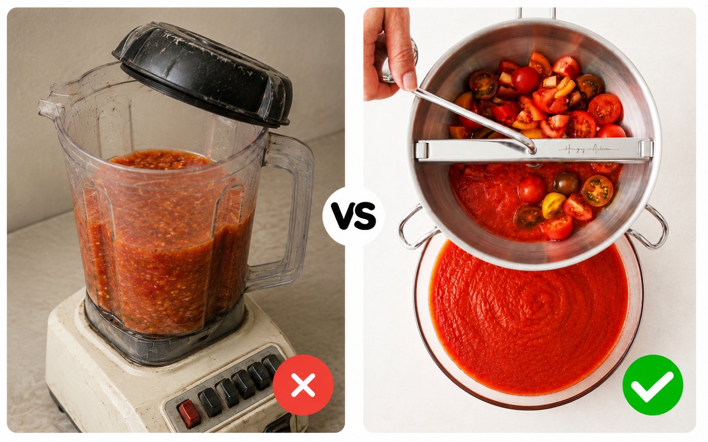 Real ingredients deserve better tools — Food Mill vs Blender